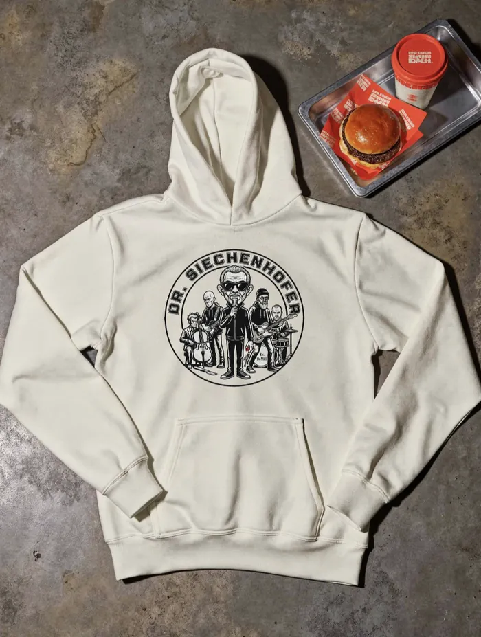 Detailansicht des Prints auf dem Hoodie
